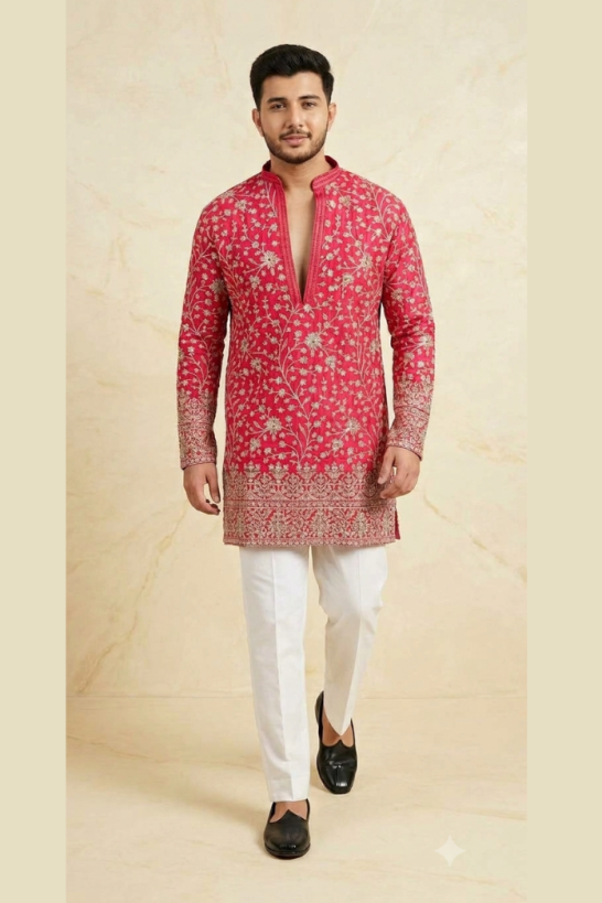 PINK EMBROIDERED KURTA
